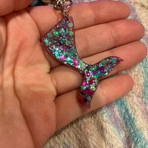 Glittery Mermaid Tail Keychain